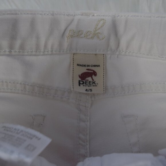 🎯5/$30  Peek White Distressed Embroidered Girls Shorts 4/5 - Picture 6 of 7